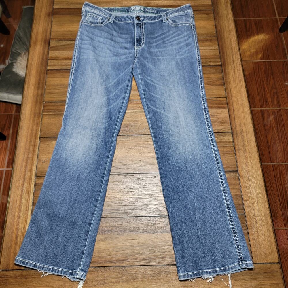 Rock 47 by Wrangler Ultra Low Rise Jeans w/ Pocket Bling - Size 32 x 32